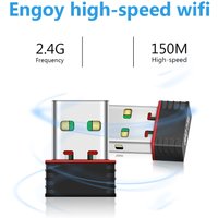 Mini WiFi Antenna USB WiFi Adapter USB2.0 WiFi Ethernet 150Mbps WiFi Dongle 802.11 N/g/ B Enchufe WiFi USB Lan Comfas