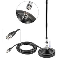 Long Range 27MHz Magnetic Base Station Soft Whip Radio Antenna Kit for Vehicle Car Truck Mobile Handheld CB Radio Police Scanner