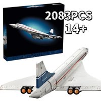 2083PCS Airbus Concorde Building Kit World’s first supersonic Airliner Aviation Space 10318 Shuttle Blocks Brick Toys Kids Gifts