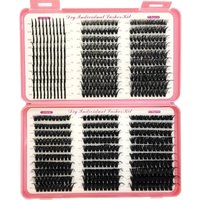 AMSDCN New 3D Grafting 20 Rows 40P50P+60P80P100P Self Grafting DIY Mixed Cluster Packaging Artificial Mink Makeup False Eyelas