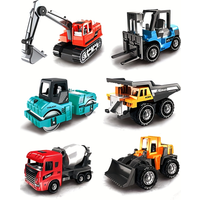 6-piece color mini engineering vehicle, alloy die-casting vehicle, sand box excavator, cement dump truck, bulldozer, forklift