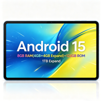 Paitanry Android 15 Octa Core Tablet 8GB Expand RAM 128GB ROM 5000mAh 1280x800 IPS HD 2.4G/5G WiFi GPS Dual Camera Dual Speaker