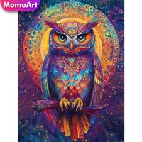 Momoart 5D DIY Diamond Embroidery Owl Animal Cross Stitch Kits Mosaic Bird Diamond Painting Needlework Home Decor Holiday Gifts