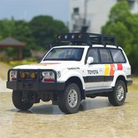 Toyota Land Cruiser 80 Off-Road SUV Simulation Diecast & Toy Vehicles Sounds & Light Pull Back Car 1:24 Alloy Collection Model
