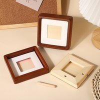 Mini square rounded corner solid wood photo frame, black walnut solid wood photo frame, vintage desktop decoration