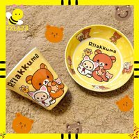 Rilakkuma Cute Tableware Bowl Spoons Forks Chopsticks Plate Fruit Snack Plate Food Bowl Cup Anti Drop Kitchen Tableware Gift