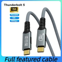 Thunderbolt 5 Type-C Cable 16K@30Hz 8K 48V/5A PD240W 80Gbps Type-C to USB C for iphone 15 Pro Tablet Switch Laptop MacBook Pro