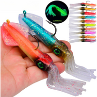1pc Heavy-duty surface-type biomimetic lure glow-in-the-dark squid lure 13cm 35.5g jighead octopus soft bait fishing tackle