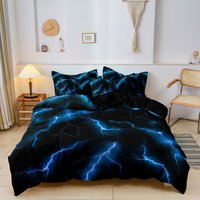 3D Printed Duvet Cover Set (No Filling) Lightning Thunder Pattern Soft Bedding Set Single Twin Size For Kids Adult Home Decor