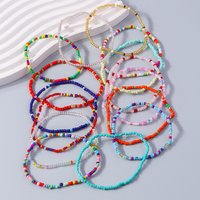 Aihua 1pc Colorful Small Flower Anklet Bohemia Handmade Multi Beaded Rice Beads Ankle Bracelet For Women Beach Jewelry Gifts