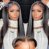Geeta Glueless Wigs Human Hair 300% 250% Wear And Go Glueless Wigs 100% Human Hair 7x5 Bone Straight Pre-Cut Lace Front Wig
