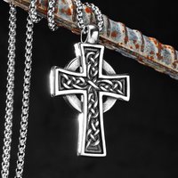 Celtic Knot Cross Stainless Steel Men Women Necklaces Pendants Chain Gothic Punk Trendy Amulet Jewelry Creativity Gift Wholesale