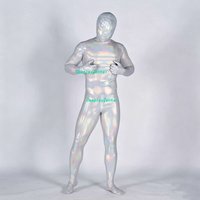 Colorful Fluorescent Elastic Shiny Fullbody Zentai Catsuit Cosplay Costume for MenWomen