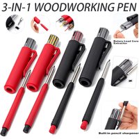 3 In 1 Woodworking Pencil Set with 2.8mm Refill Leads,Deep Hole Marking Tool,For Carpenter Architects Construction Drawing Tool