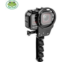 Seafrogs Aluminum Waterproof Case 60m with Filter Frame handle for Insta 360 ACE 2/For GoPro 9-13/For DJI Action 3/4/5/6