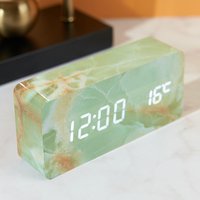 Imitation marble pattern creative electronic clock alarm clock ornament table clock digital electronic clock desktop table clock