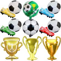 Soccer Theme Football Shoes Trophy Foil Balloon Kids Sport Birthday Party Baby Shower Soccer Club Decoration Supplies