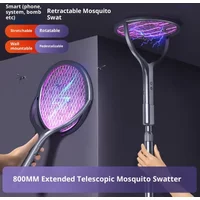 Mosquito 2-in-1 Killer Multi functional Electric Fly Mosquito Swatter Retractable Mosquito Swatter USB Rechargeable Bat Swatter