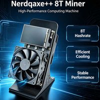 Nerdqaxe++ 8TH/s Kompakter, leiser ASIC Bitcoin Miner BM1370 Rig, mit zwei Kühlventilatoren, niedriger Temperatur, schneller Wärmeableitung, Heim-BTC-Miner