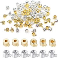 10pcs Stainless Steel Crimp End Beads Stopper Beads For Jewelry Making Accessories Diy Bracelet Necklace Round Crimp Tips Cover