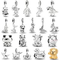 925 Sterling Silver Animal Series Little Lion Butterfly Spot Dog Charms Beads Fit Original Pan Bracelet High Quality DIY Jewelry