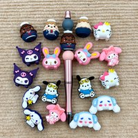 10PCS 3D Cartoon Silicone Focal Beads Silicone Beads for DIY Pen Keychain Bracelet Jewelry Making Supplies DIY Creative Gifts