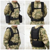 Combat Molle Pals Tactical Waist Belt Combat Removable Waist Battle Padded Belt H-shaped Suspender Harness Airsoft Wargame Vest