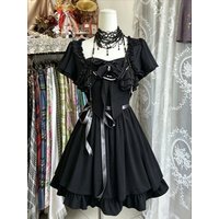 2026 French Vintage Sling Bandage Sweet Lace Bow Lolita Dress Y2k Harajuku Ruffle Mini Summer Office Beach Casual Wear Fashion