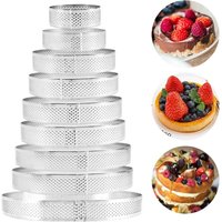 DIY Perforated Stainless Steel Tartlet Molds Tart Ring Cake Mold Circle Mould