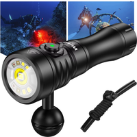 Wurkkos DL08 Diving Lamp 3600LM Rechargeable Flashlight 660nm Red Light 365nm UV Torch 21700 Underwater Lantern Magnetic Switch