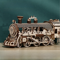 Wooden 3D Puzzle Building Blocks Model Train Assembly Kit DIY Toy Gift for Adults And Children Handmade Craft