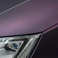 Matte Black Purple Car Sticker Color Change Vinyl Film PET Bubble Free Wrapping Car Accessories Auto Self Adhesive Decals