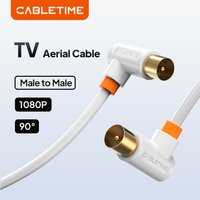 CABLETIME 90 Degrees TV Aerial Cable 1080P M/M 3C2V Cable Video Cable High-definition Television HD Antenna TV STB Digital Cable