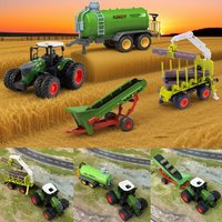 Farmer Truck Toy with Various Accessories Includes Watering Truck Conveyor Belt Log Loader Kids Play Toys
