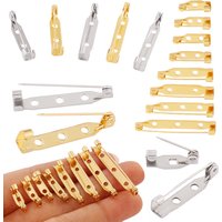 10Pcs 17 19 25 32 38 45mm Stainless Steel Brooch Clip Base Pins Brooch Pin Base Brooch Settings For DIY Jewelry Making Findings