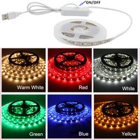 USB 5V LED Strip Lights 2835 Tape Lamp IP65 Waterproof IP20 50CM 1M 2M 3M 4M 5M with 304 Switch ON OFF for Desktop Screen Light