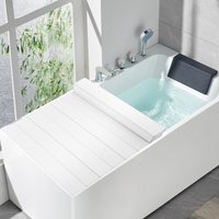 Bath Cover Folding Bathtub Cover Waterproof Dustproof Bathtub Board White Strong Bearing Capacity for Standard Bathtubs