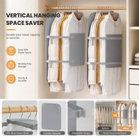 Dustproof Garment Press Board Down Jackets Compression Hanging Bag for Saving Closet Space 50% Clothing Coats Storage Organizer