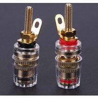 2pcs 4mm Brass Speaker Amplifier Binding Posts Terminals for Banana Plugs