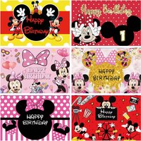 Mickey Minnie Mouse Birthday Backdrop Polka Dot Oh Twodles Photo Booth for Kids Girls Party Baby Shower Photography Background