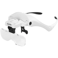 Magnifying glass with led light bulb 5 lens detachable jewelry magnifying glass soldering tattoo repair