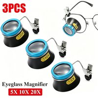 5X 10X 20X Eyeglass Magnifier Clip-On Eye Loupe Magnifying Glass Portable Eyepiece Process Operation for Watchmakers Repair Tool