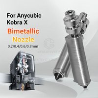 Bimetallic Hardened Steel Nozzle Kit 0.2/0.4/0.6/0.8mm for Anycubic Kobra X / KX Combo 3D Printer Hotend Parts