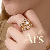 Ars Heart-shaped Zircon Ring 18k Gold Plated Stackable Rings Stainless Steel Ring Engagement Rings Eternity Ring Gifts for Her