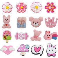 Cute Pink PVC Shoe Charms Pin for Crocs Accessories Charms Clogs Sandals Decoration Shoe Accessories Girls Women Party Gifts