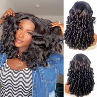 100% Malaysia Hair Bouncy Loose Wave 13x4 HD Lace Front Wig 250% Density Glueless Ombre Double Drawn Bouncy Wave Front Lace Wigs