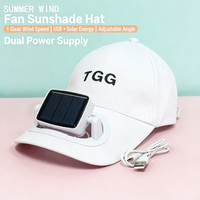 Hat with fan, solar charging, sun protection, sun shading hat, multifunctional, high wind power, USB portable, small fan
