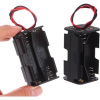 High Quality AA Battery Holder 6V For 4*AA Batteries Black Plastic Storage Box AA Battery Case Dual Layers With Wire Lead