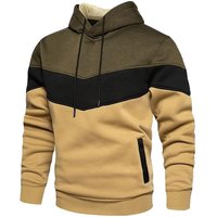 Tops 2023 Korean Style New Men Vertical Bar Color Matching Sweatshirts Casual Streetwear Loose Drawstring Hoodies S-5XL
