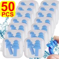 25-1Pairs Soft Silicone Earplugs Waterproof Swimming Ear Plugs Reusable Noise Reduction Sleeping Ear Plugs Protector with Box